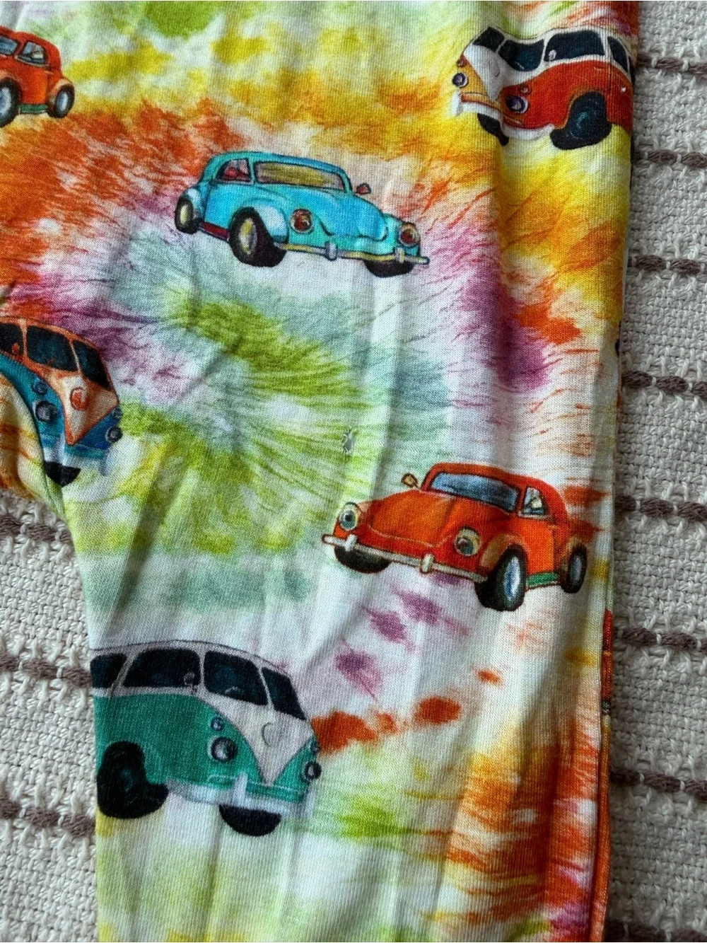 Posh Peanut Tie-Dye Camper Van Sleeveless Romper - Multicolor